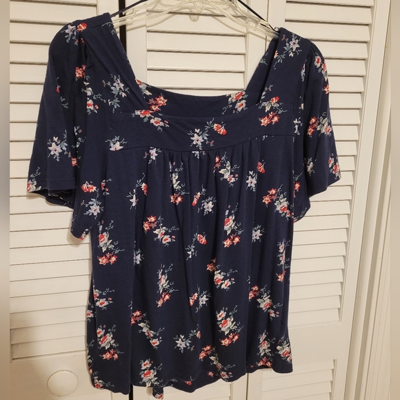 Lucky Brand Women's L Floral Squareneck Top - Picture 8 of 8